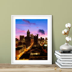 Designs ByLITA Sunset City Skyline, Wall Print Art | Old Masterpieces | Stylish Modern Decoration For The Home and Office