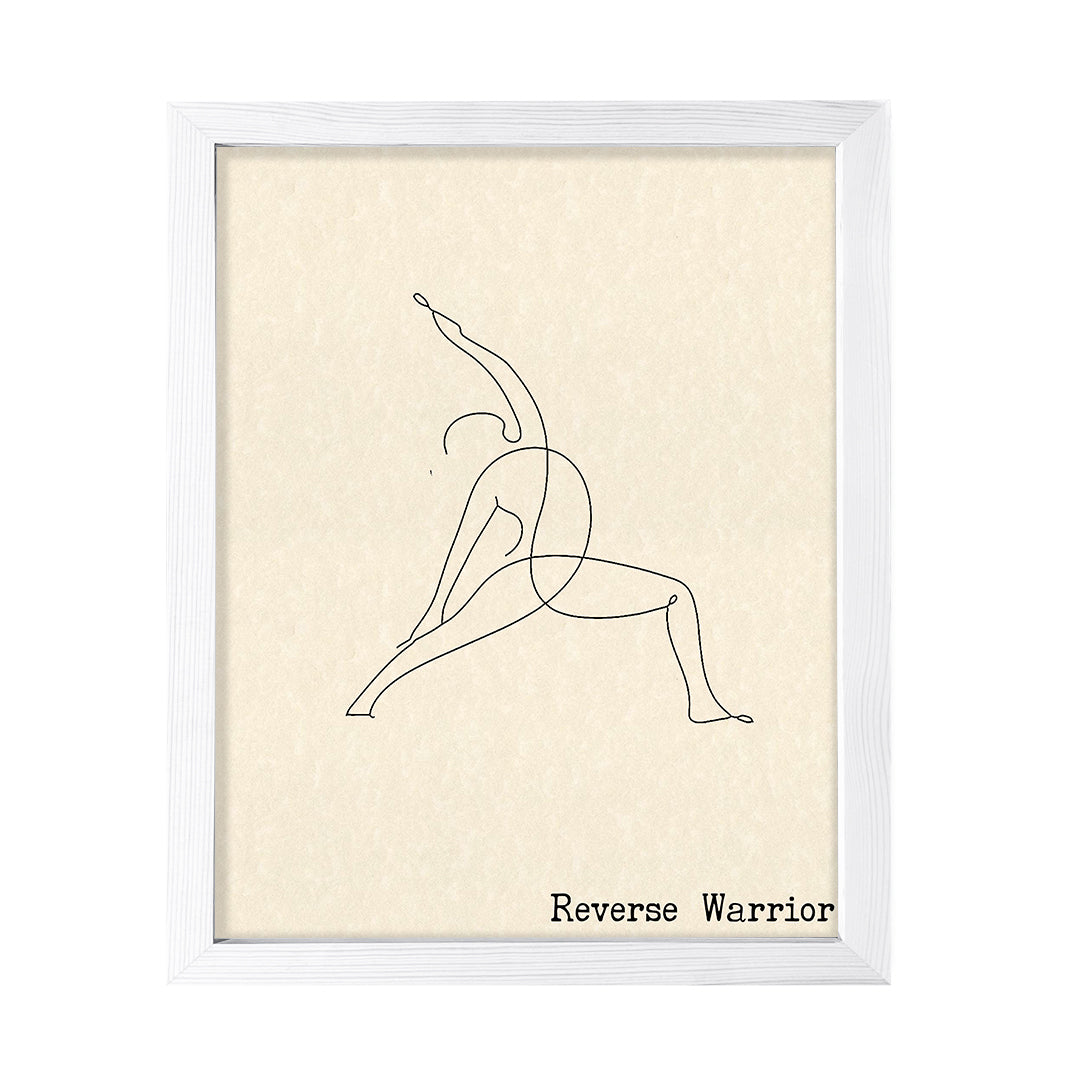 Reverse Warrior, FRAMED Print Yoga Wall Art
