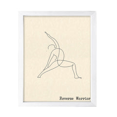 Reverse Warrior, FRAMED Print Yoga Wall Art
