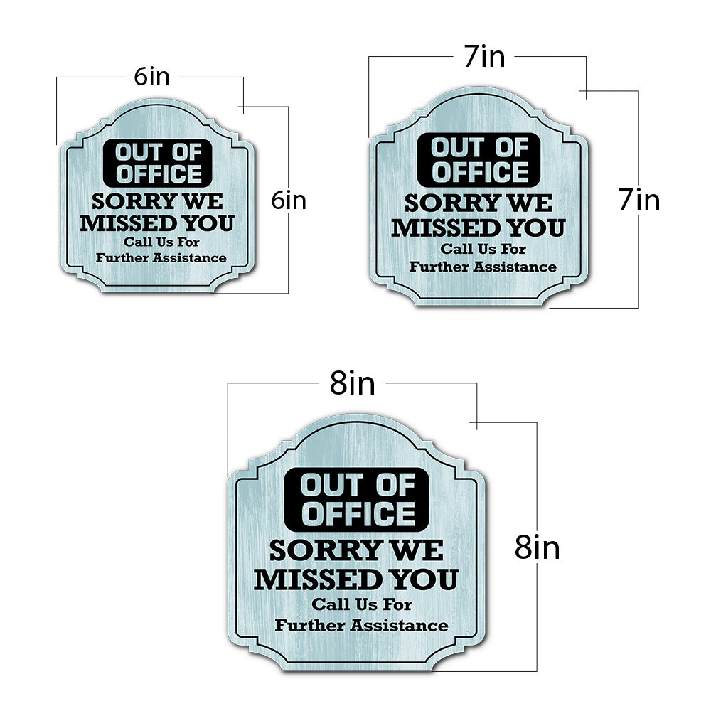 Heritage Plus Out Of Office Sorry We Missed You Call Us For Further Assistance Wall or Door Sign | Home & Office Decor