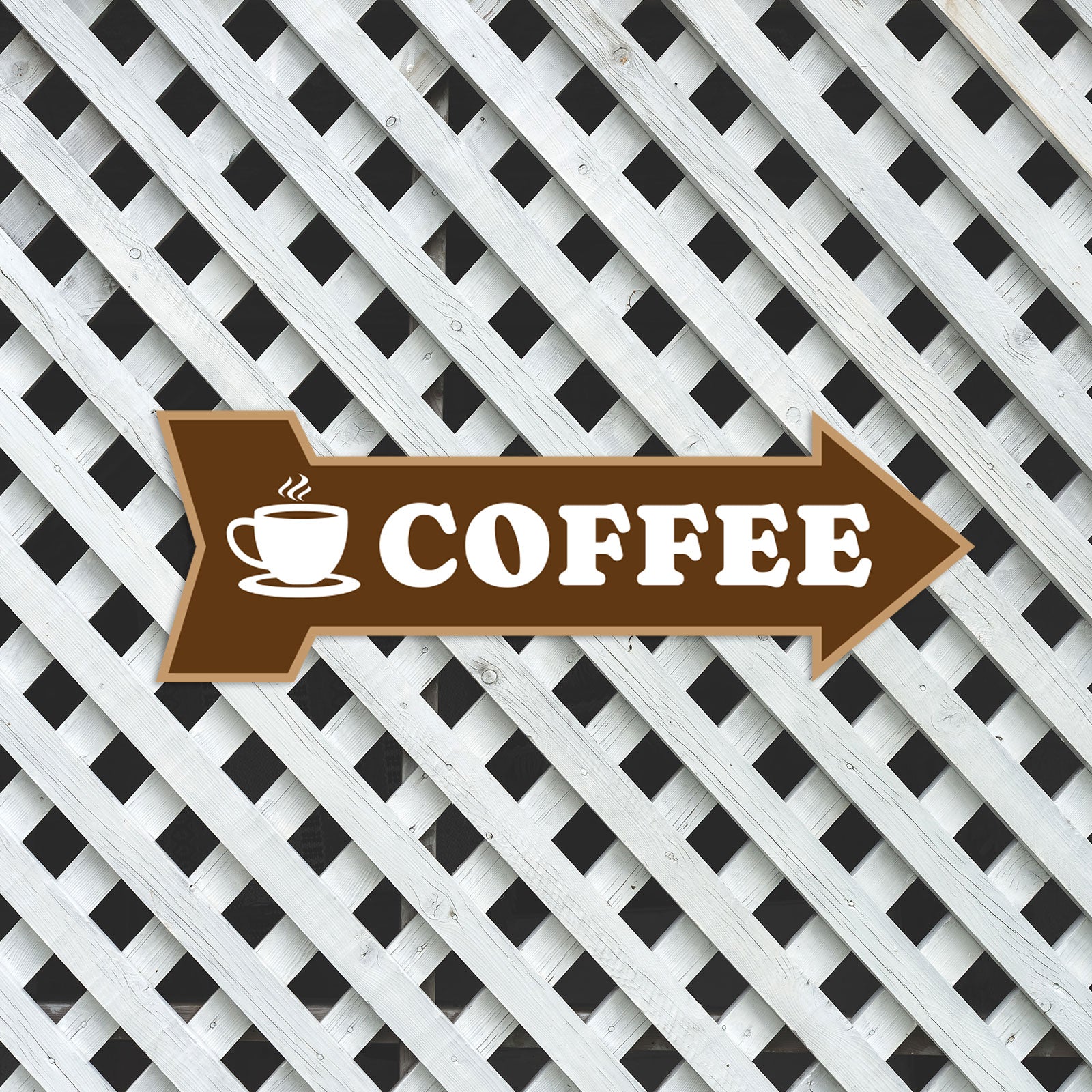 Arrow Shape Coffee 12x4" Wall or Door Sign | Funny Home Decor | Shop Décor