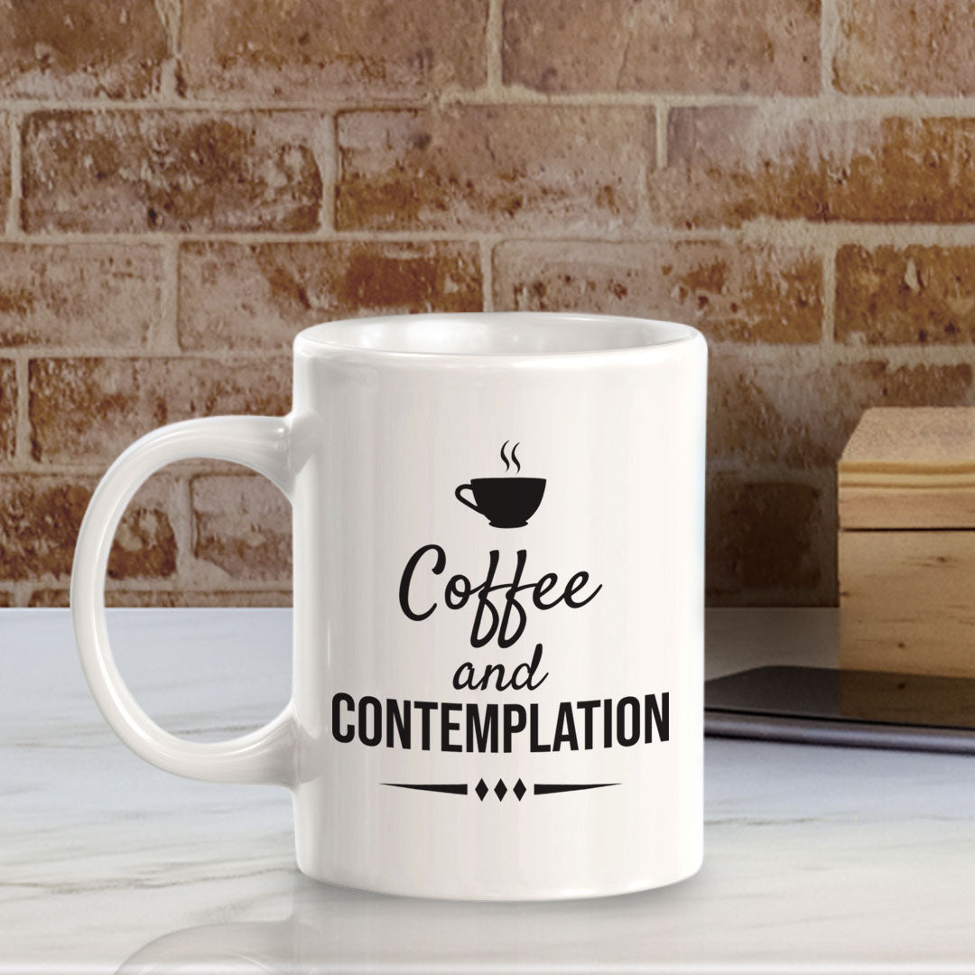 Designs ByLITA Coffee and Contemplation Office Workspace Home Family 11oz Plastic/Ceramic Coffee Mug