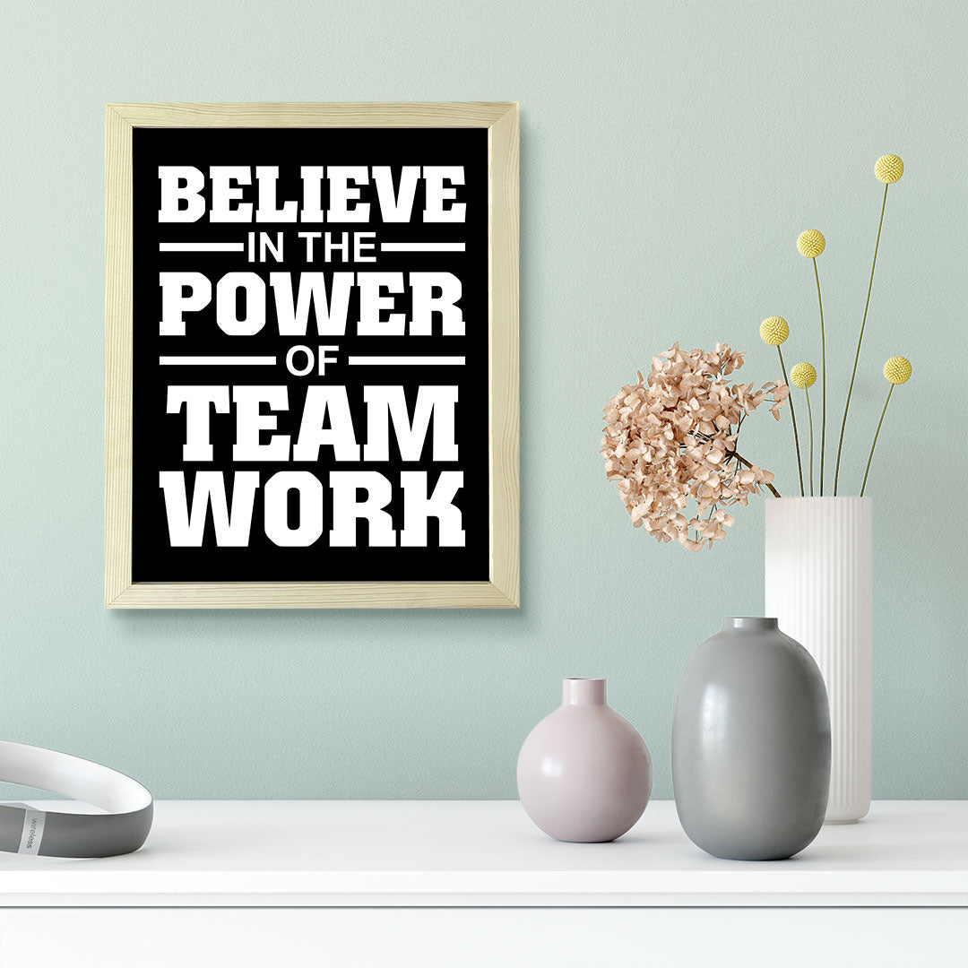 Signs ByLITA Believe in the Power of Teamwork, Framed Print Inspirational - Wall Art Collection - Elevate Your Space with Timeless Beauty and Inspiring Designs Wall Art