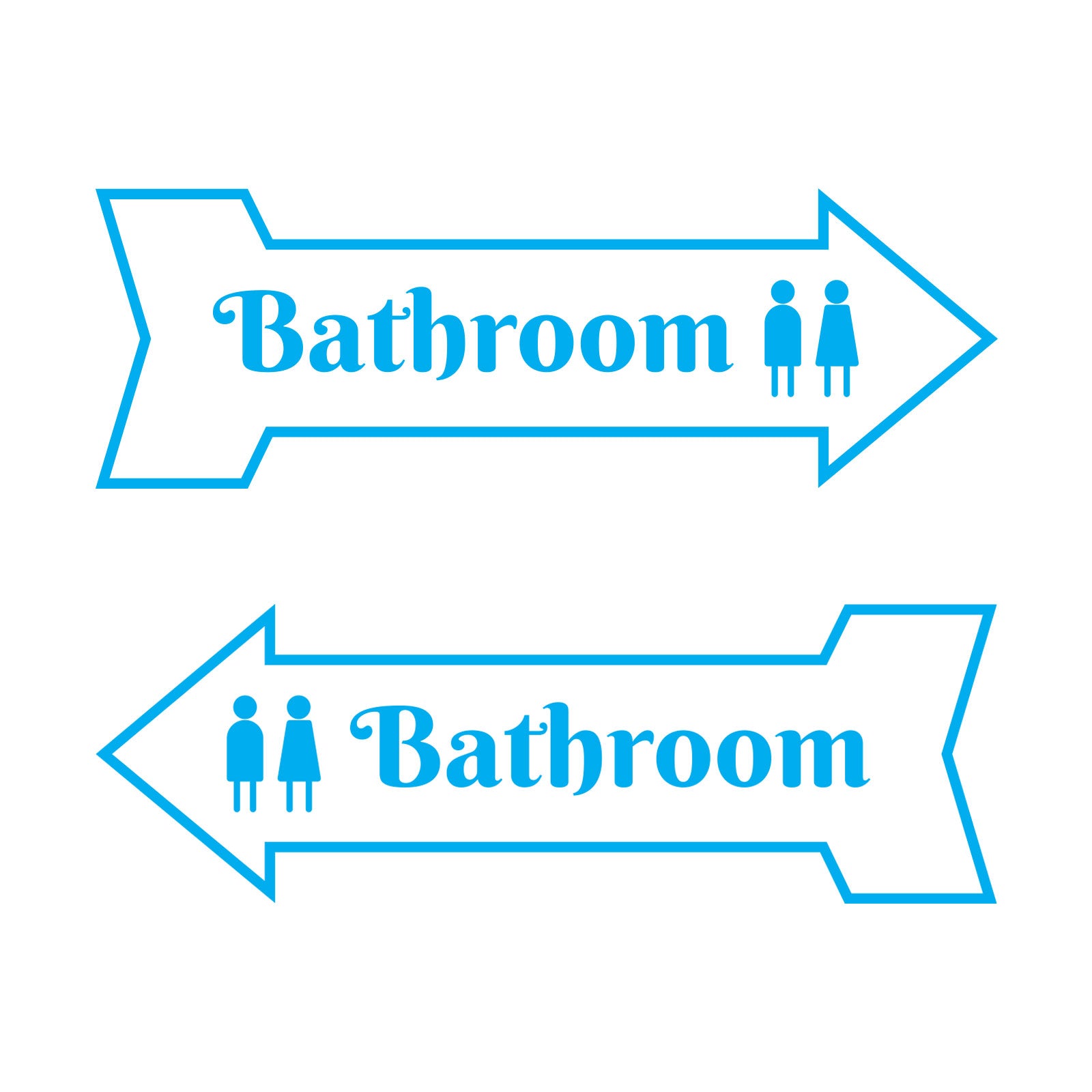 Arrow Shape Bathroom 12x4" Wall or Door Sign | Restrooms Signage