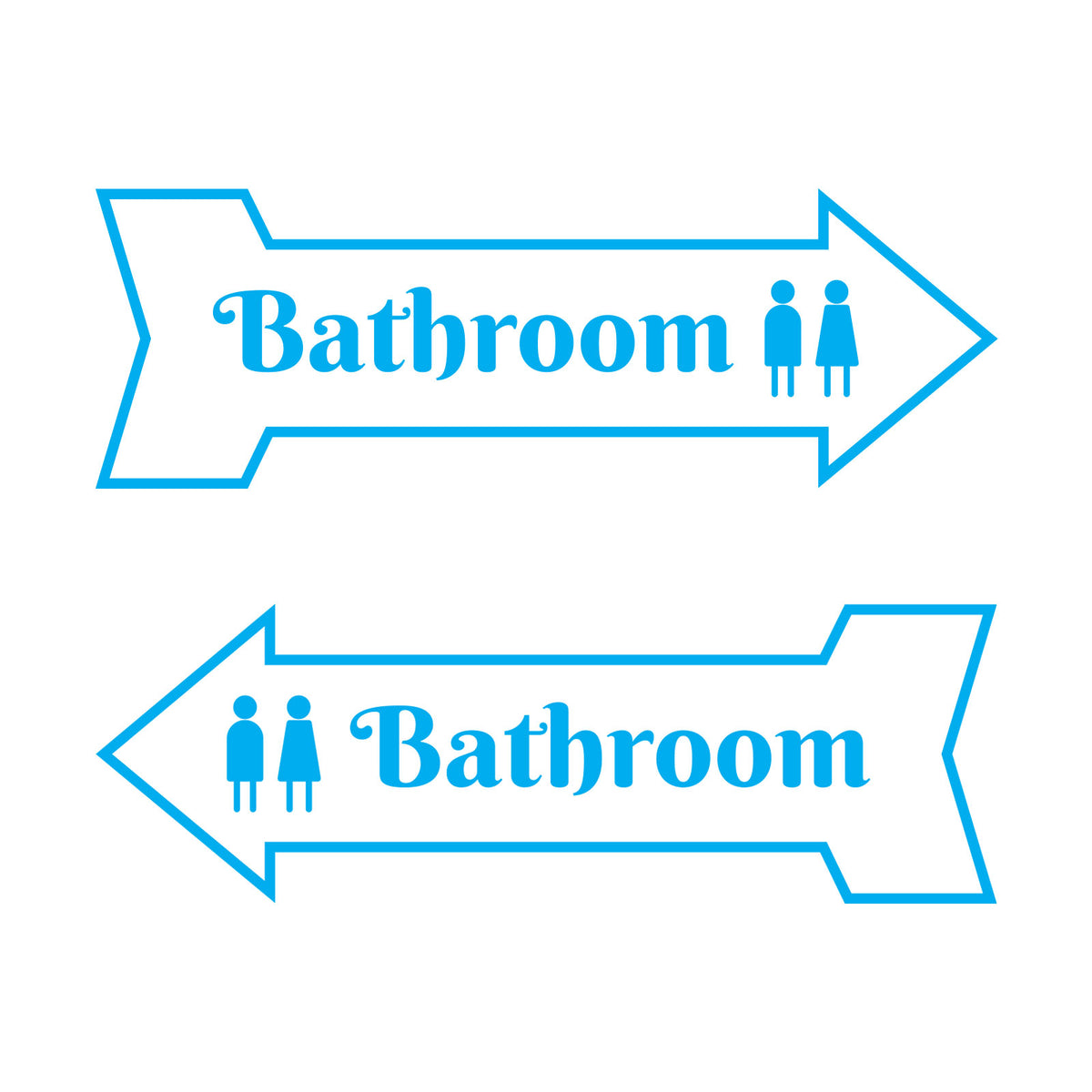 Arrow Shape Bathroom 12x4" Wall or Door Sign | Restrooms Signage