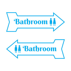 Arrow Shape Bathroom 12x4" Wall or Door Sign | Restrooms Signage