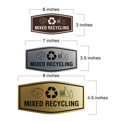 Fancy Mixed Recycling Wall or Door Sign