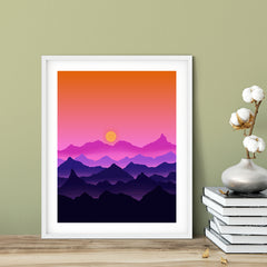 Designs ByLITA Ruby Dusk Sunset, Wall Print Art | Beautiful Flowers | Stylish Modern Decoration For The Home and Office