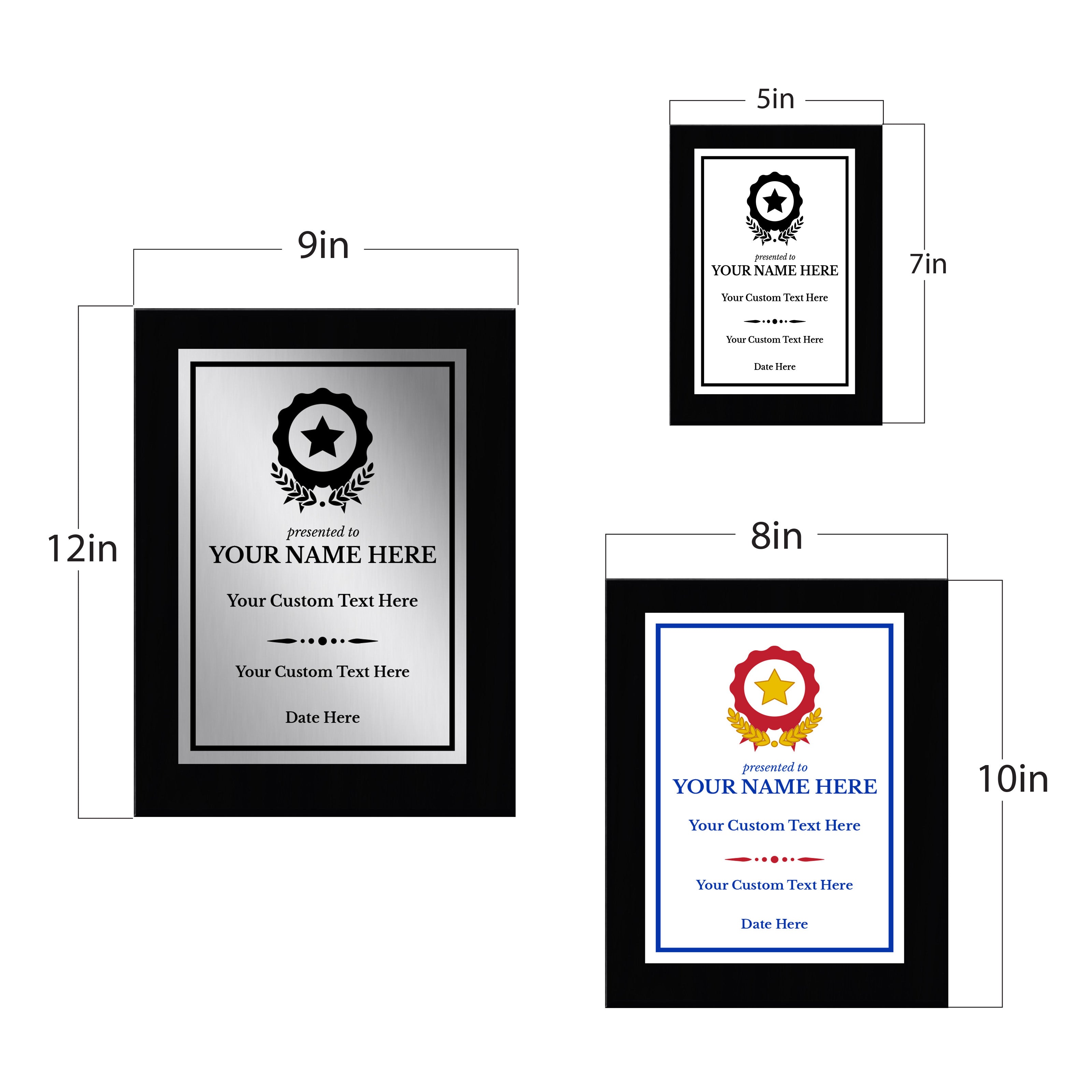 Employee Of The Month Customizable Black Frame Award Plaque | Easel Mount Option | Recognition of Achievement and Service Personalizable Plaques