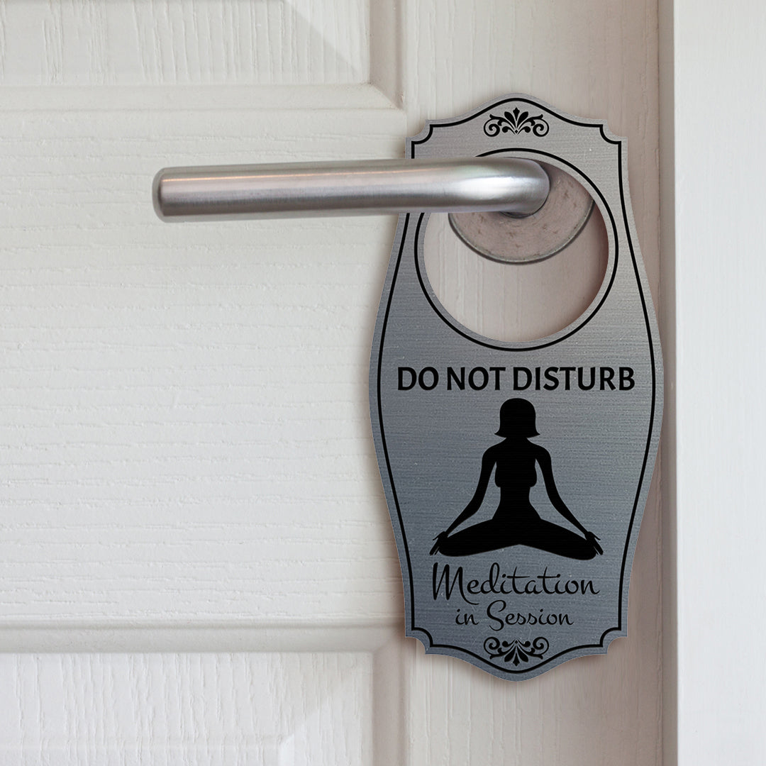 Do Not Disturb Meditation In Session Door Hanger | House or Business Door Sign