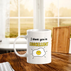 I think you're eggcellent 11oz Plastic or Ceramic Coffee Mug | Cute and Funny Romantic Novelty Mugs