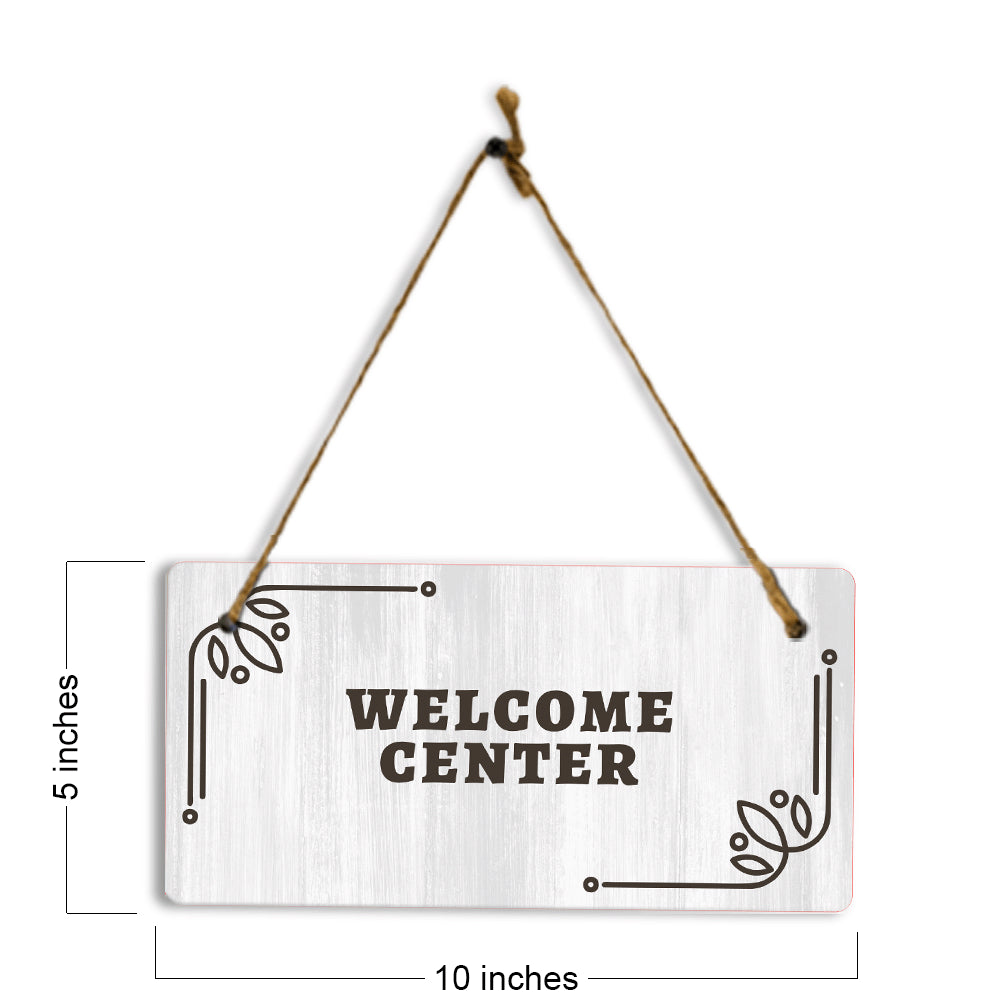 Welcome Center 5x10 Hanging Plus Wall or Door Sign | Religious Rustic Wood Sign