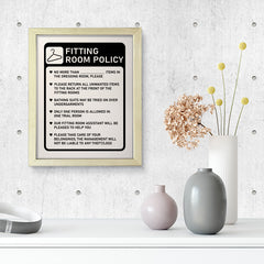 Designs ByLITA Fitting Room Policy, Wall Print Art | Retail Store Decoration (Unframed or Framed)