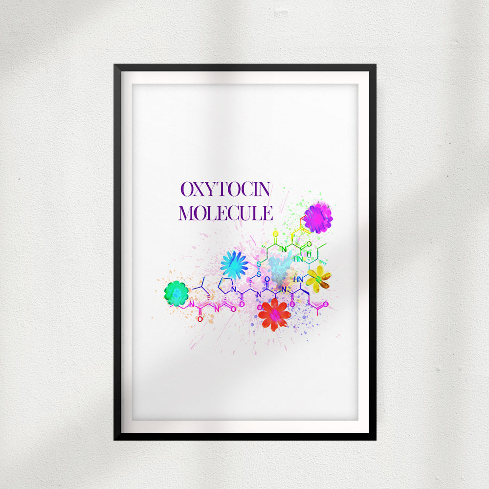 Oxytocin Molecule UNFRAMED Print Science Wall Art