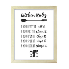 Kitchen Rules, Framed Wall Art, Home Décor Prints