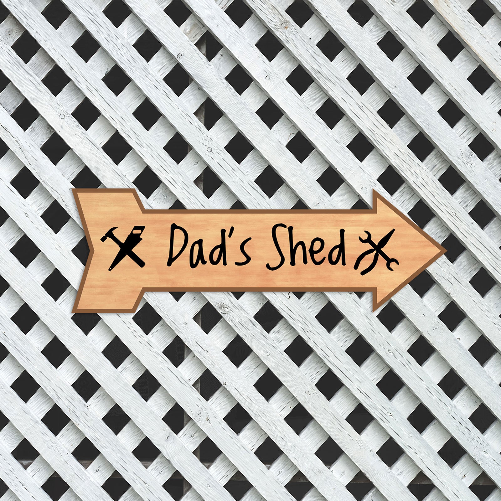 Arrow Shape Dad's Shed 12x4" Wall or Door Sign | Funny Home Décor