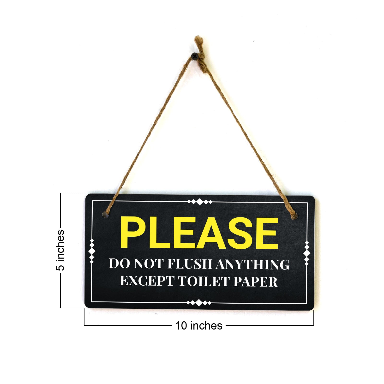 Please Do Not Flush Anything Except Toilet Paper 5x10 Hanging Plus Wall or Door Sign | Home & Office Decor