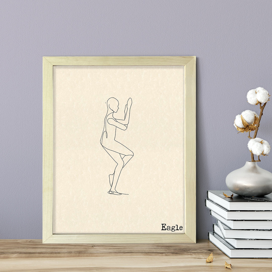 Eagle, FRAMED Print Yoga Wall Art