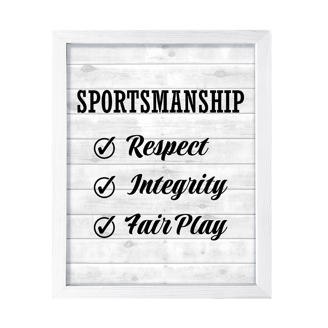 Signs ByLITA Sportsmanship: Respect, Integrity, Fair Play, Framed Print Inspirational - Wall Art Collection - Elevate Your Space with Timeless Beauty and Inspiring Designs Wall Art