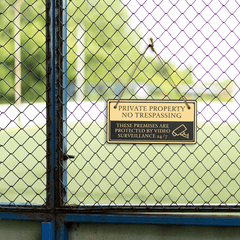 Private Property No Trespassing These Premises Are Protected by Video Surveillance 24/7 5x10 Hanging Plus Wall or Door Sign | Rustic Twine | Home and Business Security Signage