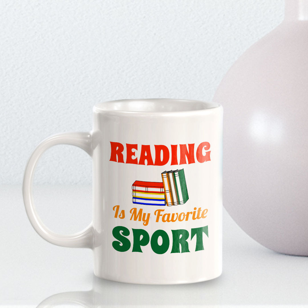 Reading Is My Favorite Sport 11oz Plastic or Ceramic Coffee Mug | Witty Funny Coffee Cups