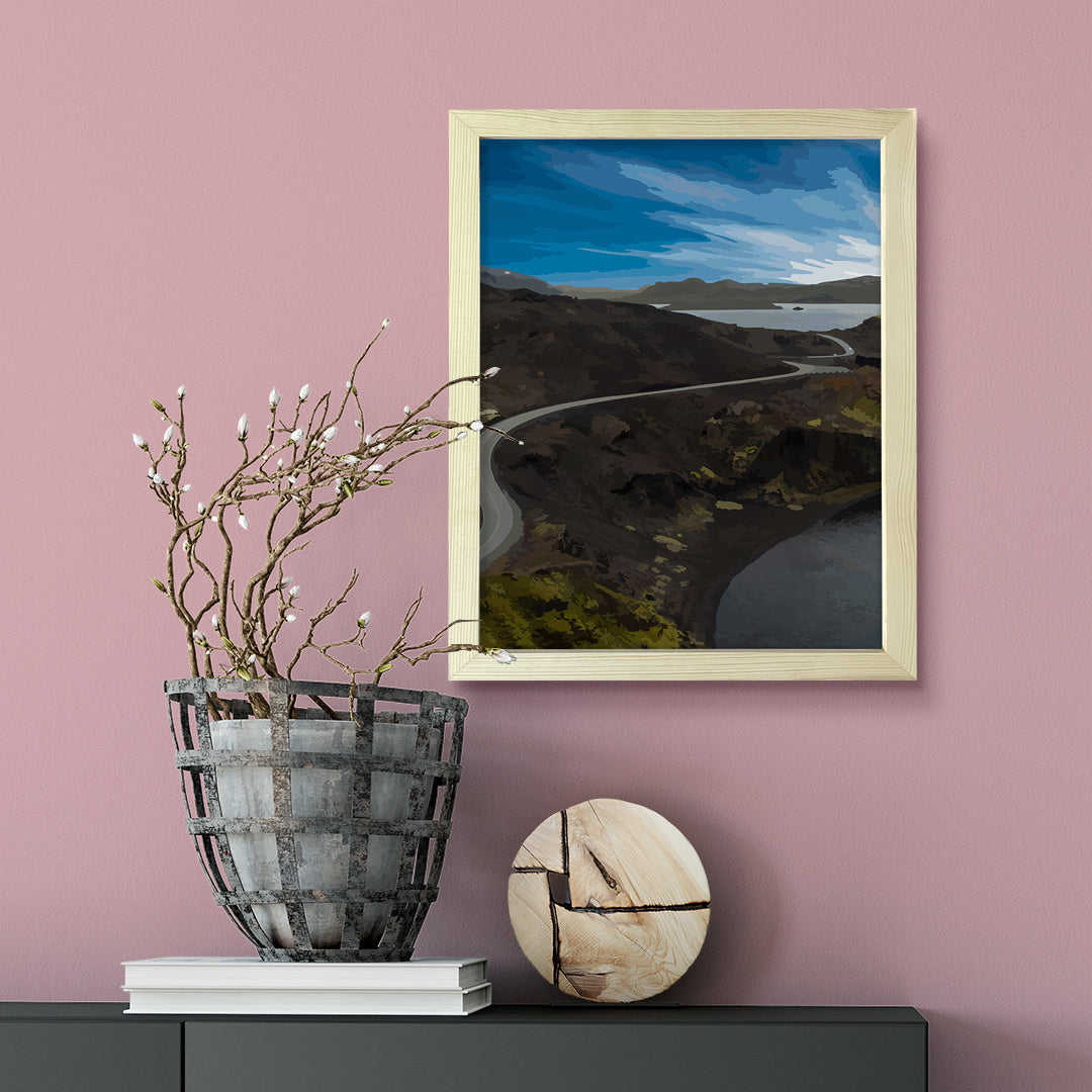 Designs ByLITA Starlight Coastal Road, Wall Print Art | Beautiful Flowers | Stylish Modern Decoration For The Home and Office