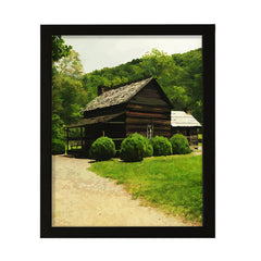 Peaceful Mountain Farm, Framed Print Sign Easy Installation | Forest and Trees | Stylish Modern Decoration For The Home and Officer