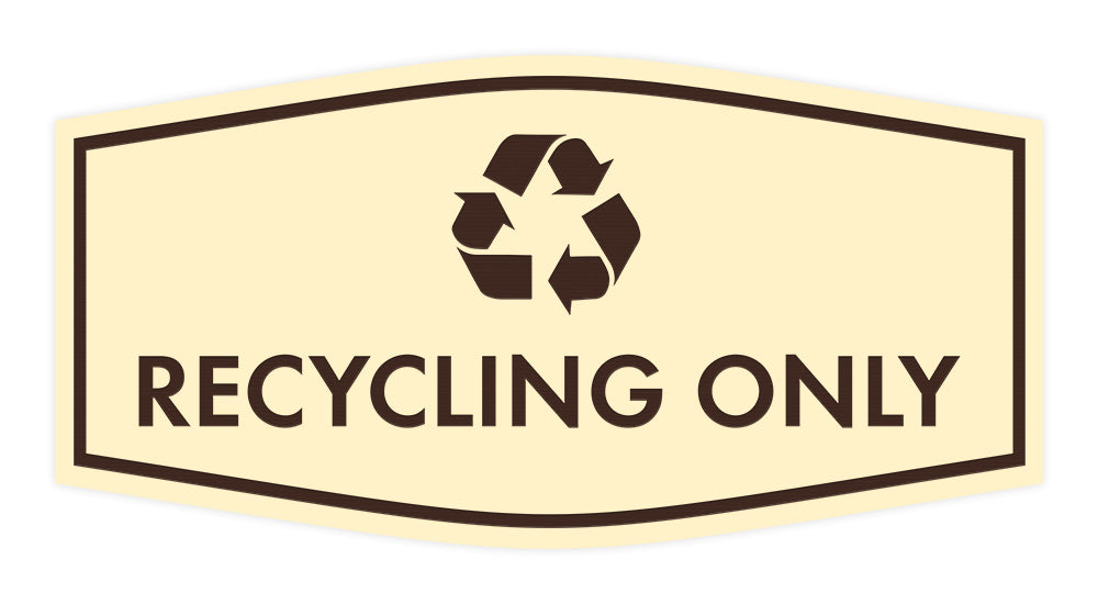 Fancy Recycling Only Wall or Door Sign