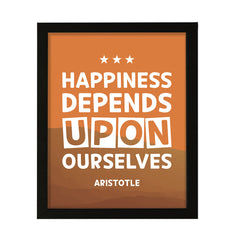 Designs ByLITA Happiness depends upon ourselves - Aristotle 2, Inspirational Wall Art