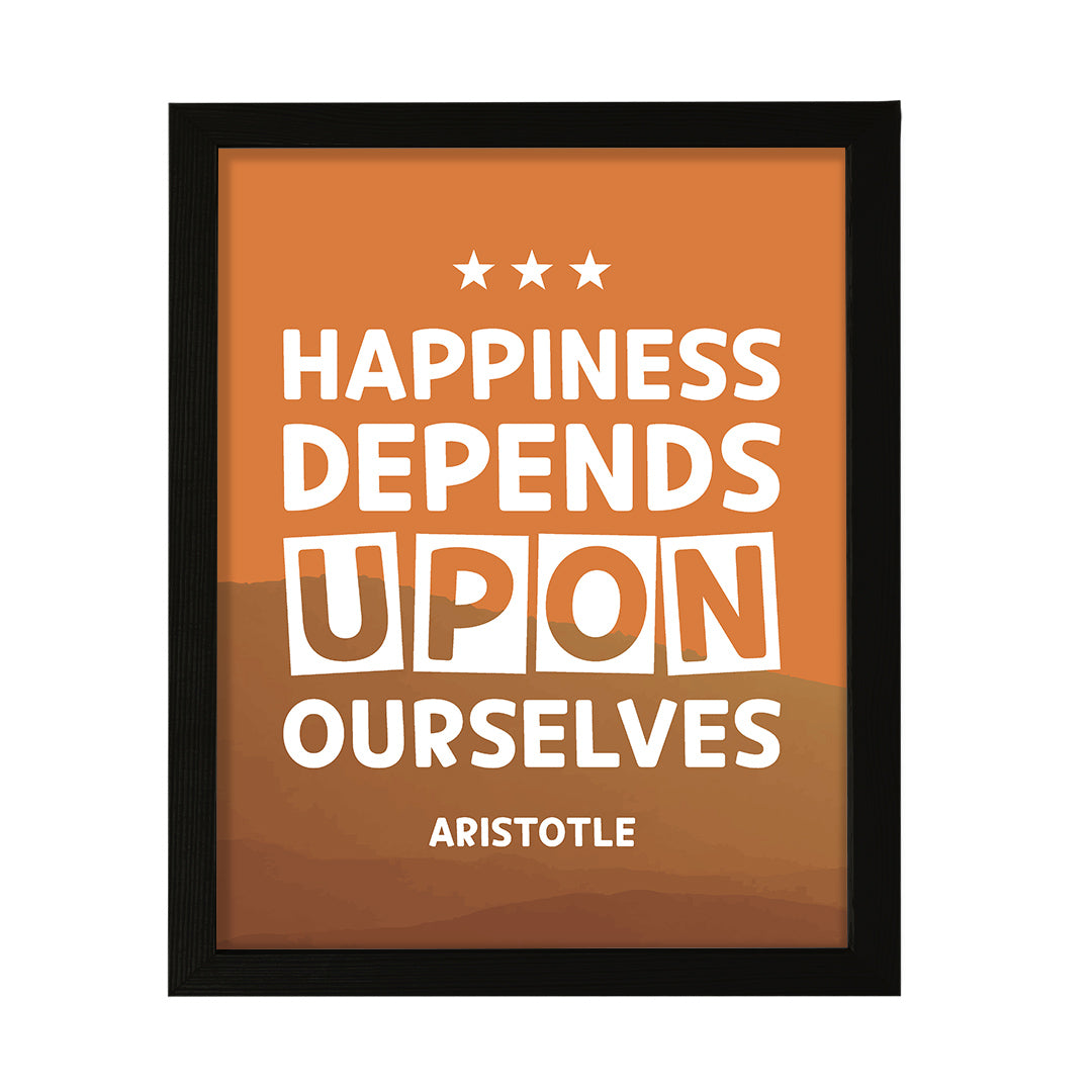 Designs ByLITA Happiness depends upon ourselves - Aristotle 2, Inspirational Wall Art