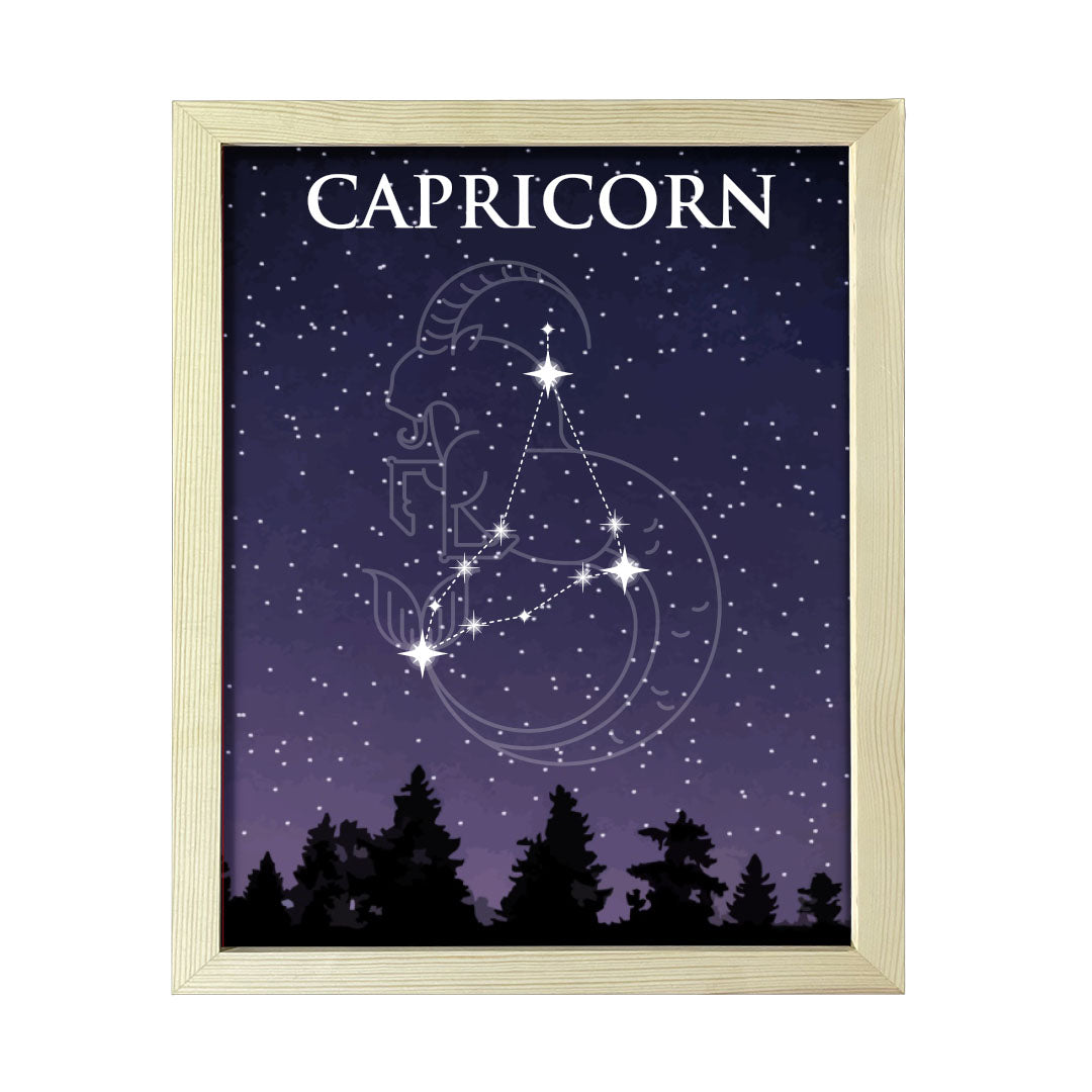 Designs ByLITA Capricorn Zodiac Sign Night Sky, Wall Print Art | Home and Office Decor | Astrology Star Sign Bedroom Decoration | Perfect Gift