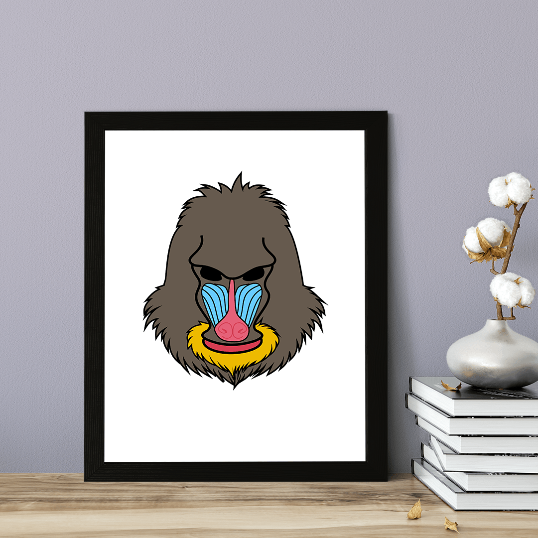 Designs ByLITA Mandrill, Wall Print Animals Art | Family Presents | Bedroom | Stylish Kindergarten Decor