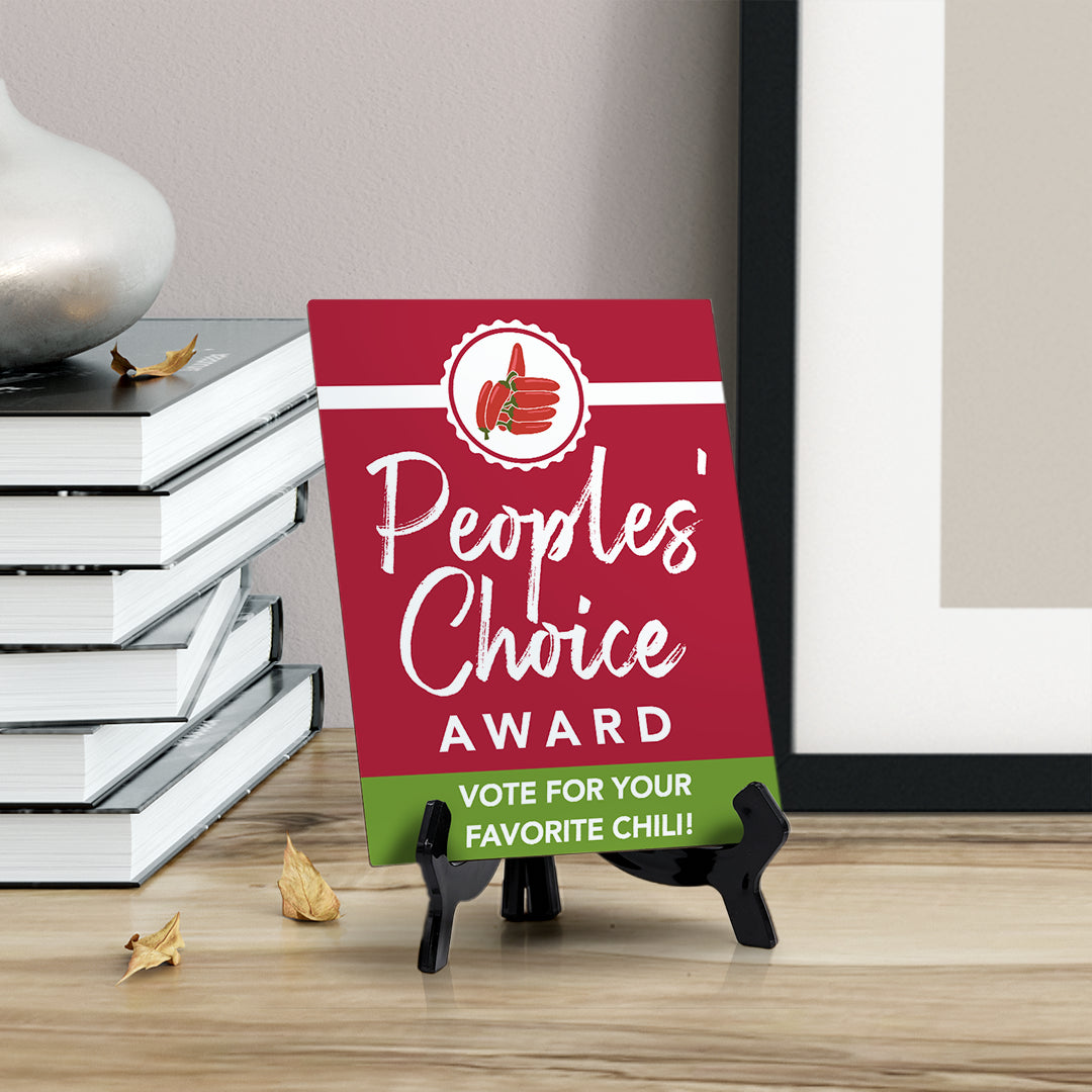Signs ByLITA Peoples' Choice Award: Vote for Your Favorite Chili! Table Sign With Acrylic Stand (6x8“)