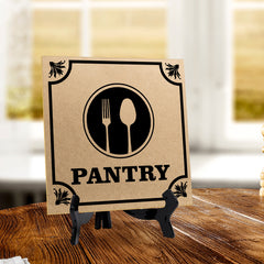 Pantry 5"x 5" Square Table Sign With Acrylic Easel | Home & Office Decor