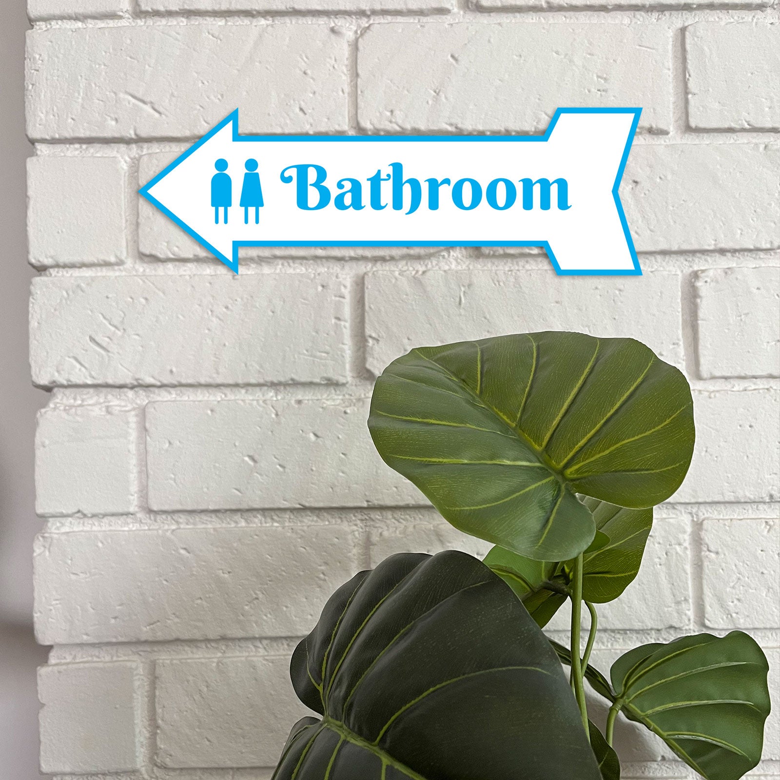 Arrow Shape Bathroom 12x4" Wall or Door Sign | Restrooms Signage