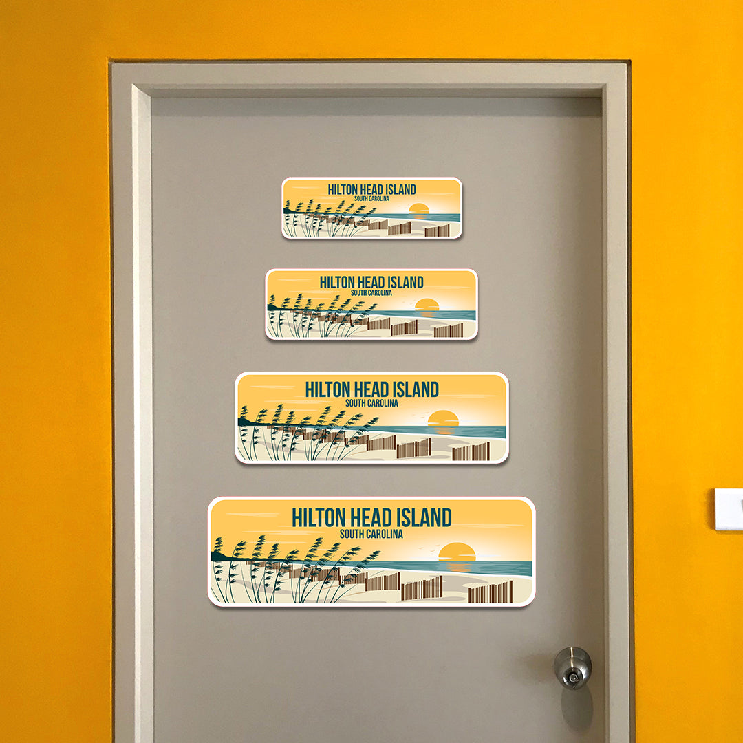 Standard Plus Hilton Head Island, South Carolina Wall or Door Sign | Famous US Beaches Souvenir