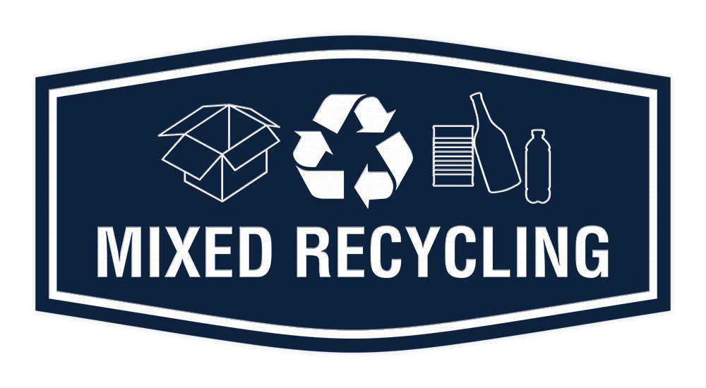 Fancy Mixed Recycling Wall or Door Sign