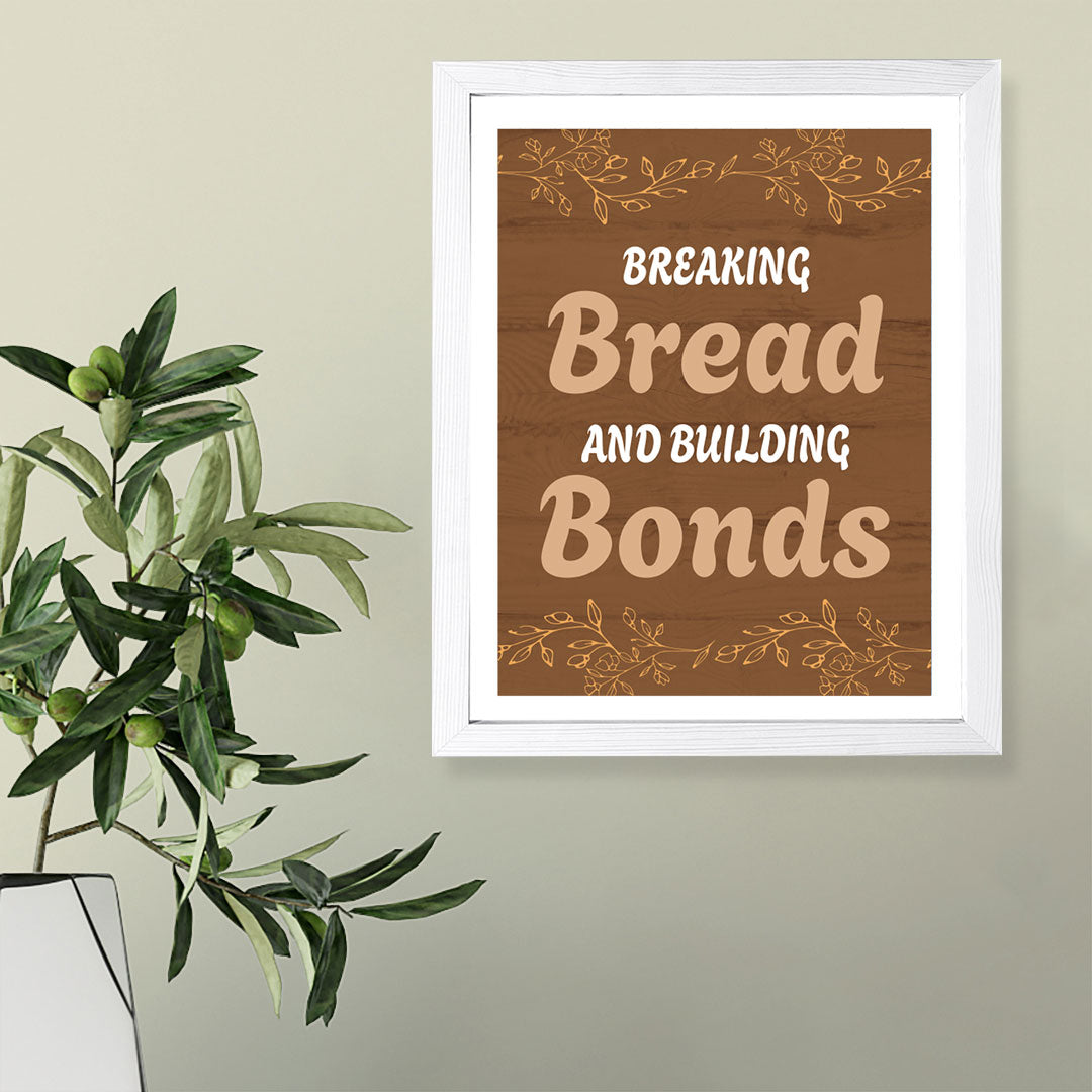 Designs ByLITA Breaking Bread And Building Bonds, Framed Wall Art Print | Religious Church & Home Decor