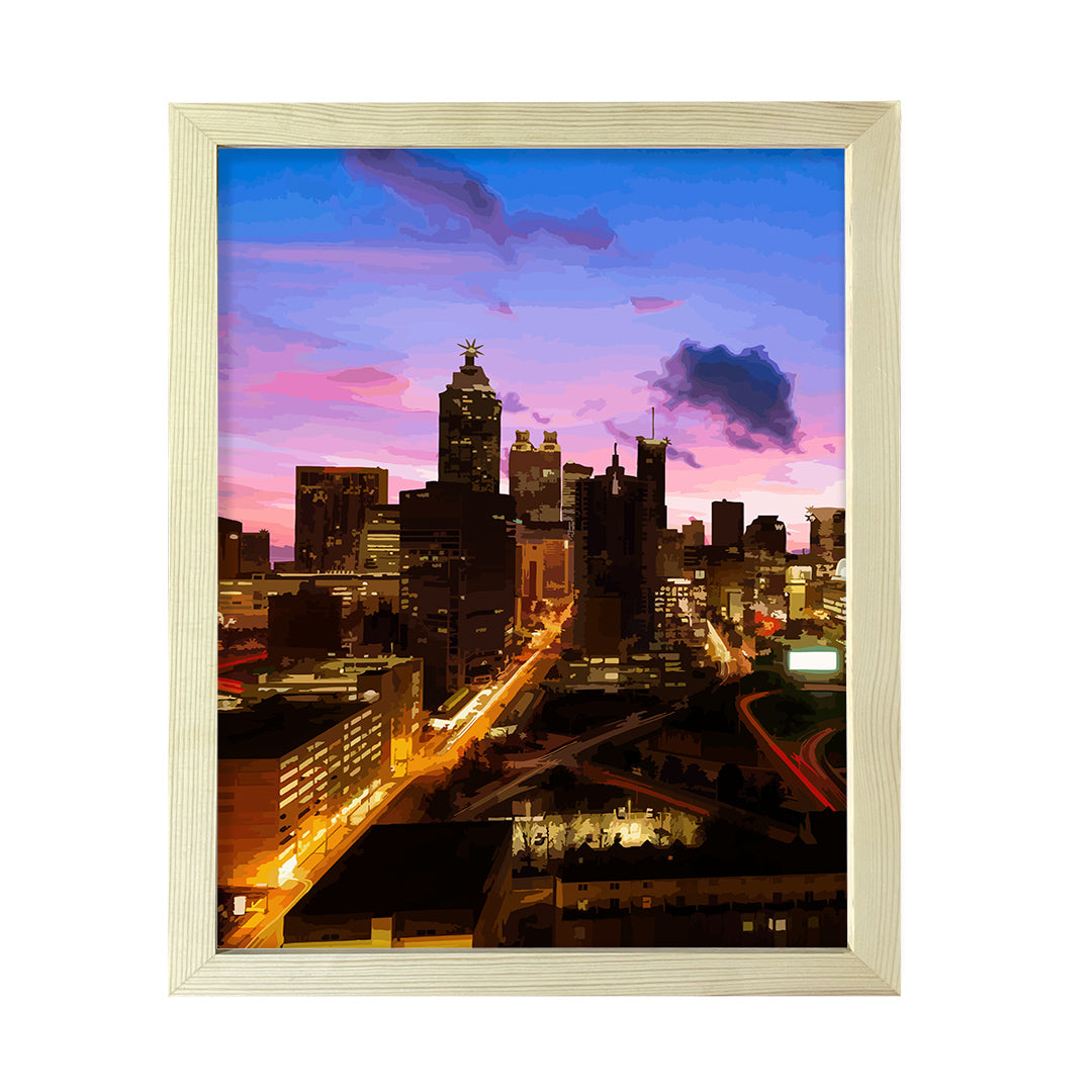 Designs ByLITA Sunset City Skyline, Wall Print Art | Old Masterpieces | Stylish Modern Decoration For The Home and Office
