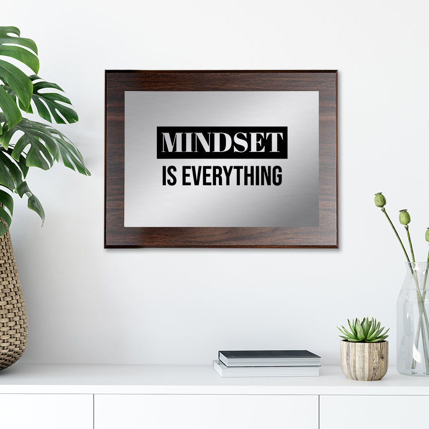 Mindset is Everything Decorative Wall Plaque | Easel Mount Option | Inspirational Affirmation Wall Art