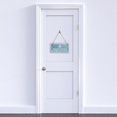 Please Knock Before Entering 5x10 Hanging Plus Wall or Door Sign | Rustic Twine | Home Privacy Signage