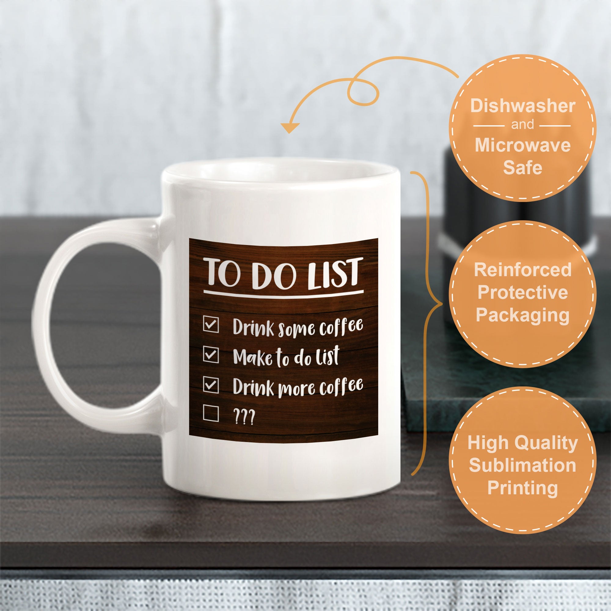 To Do List Drink Some Coffee Make To Do List Drink More Coffee 11oz Plastic or Ceramic Coffee Mug | Funny Home Cups