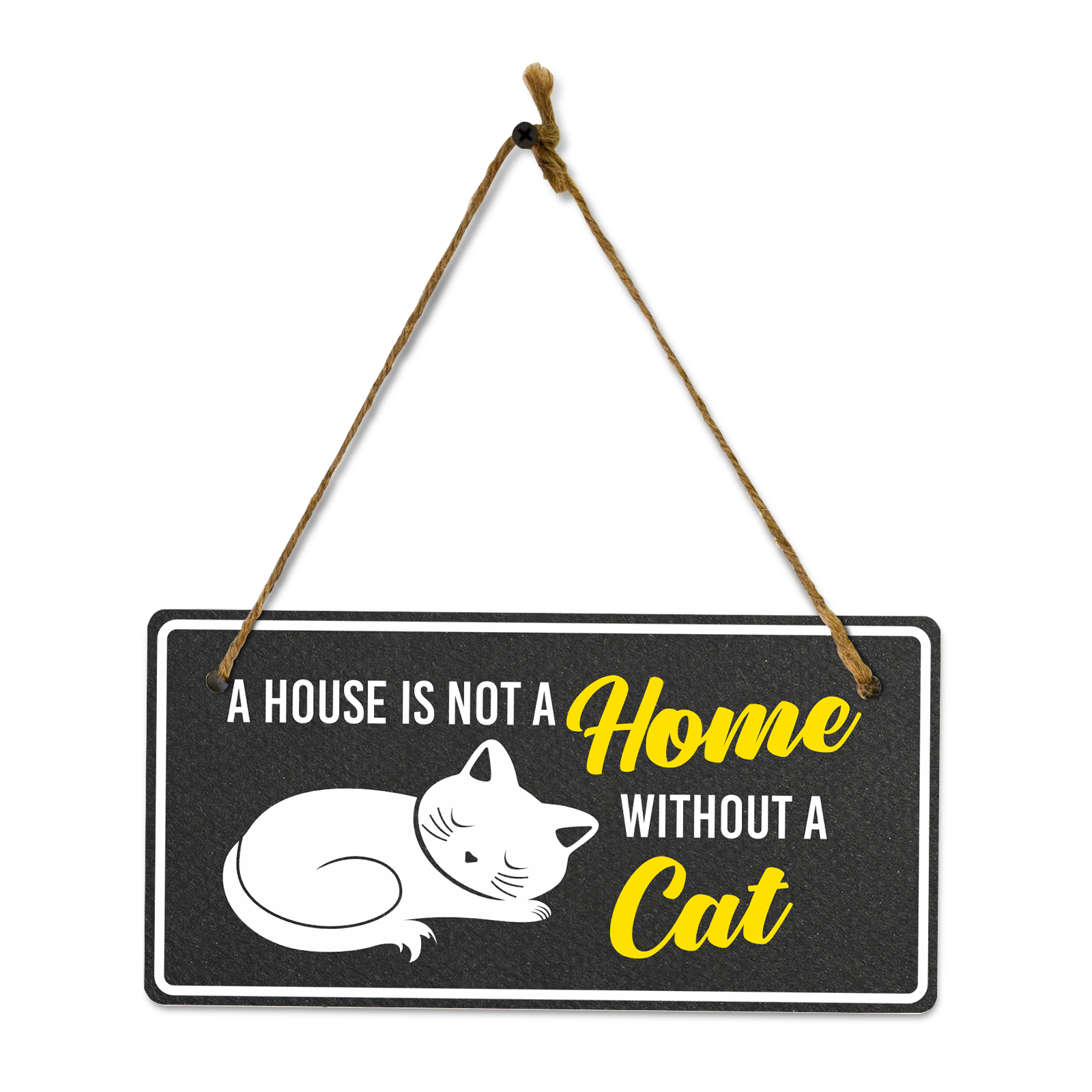 Cat Lovers Home Decor 5x10 Hanging Plus Wall or Door Sign