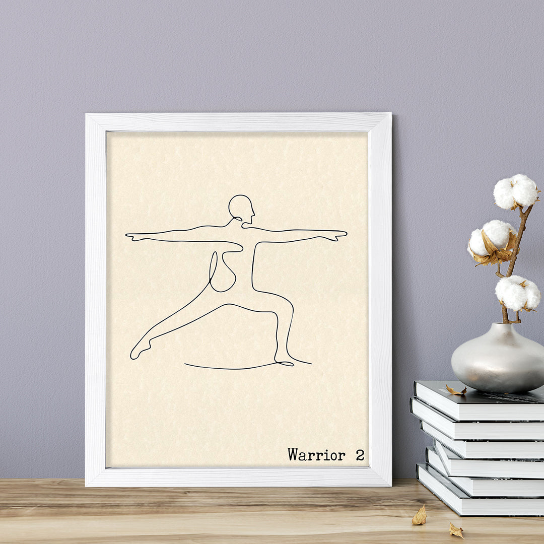Warrior 2, FRAMED Print Yoga Wall Art