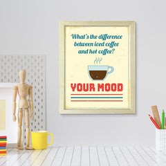 Signs ByLITA What’s the difference between iced coffee and hot coffee? Your Mood, UNFRAMED Print Inspirational Wall Art