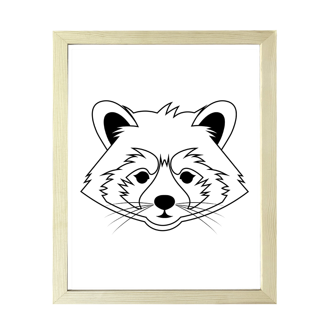 Designs ByLITA Red Panda Outlined version, Wall Print Animals Art | Family Presents | Bedroom | Stylish Kindergarten Decor