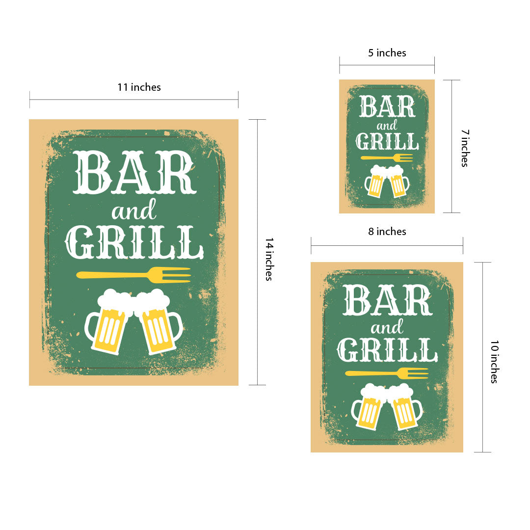 Designs ByLITA Bar And Grill, Framed Wall Art Print | Funny Home Decor
