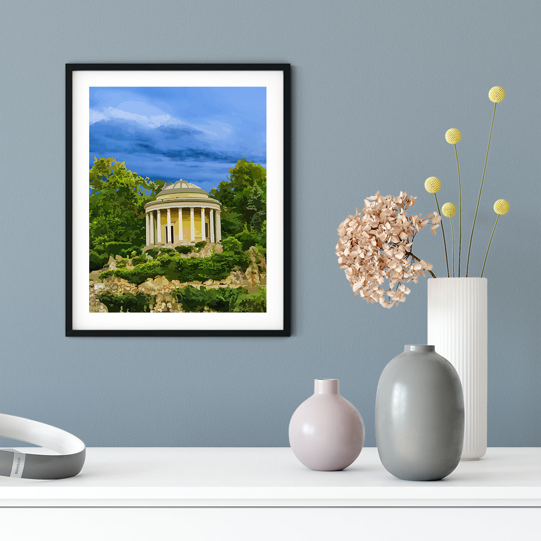 Designs ByLITA Secluded Ancient Temple, Wall Print Art | Old Masterpieces | Stylish Modern Decoration For The Home and Office