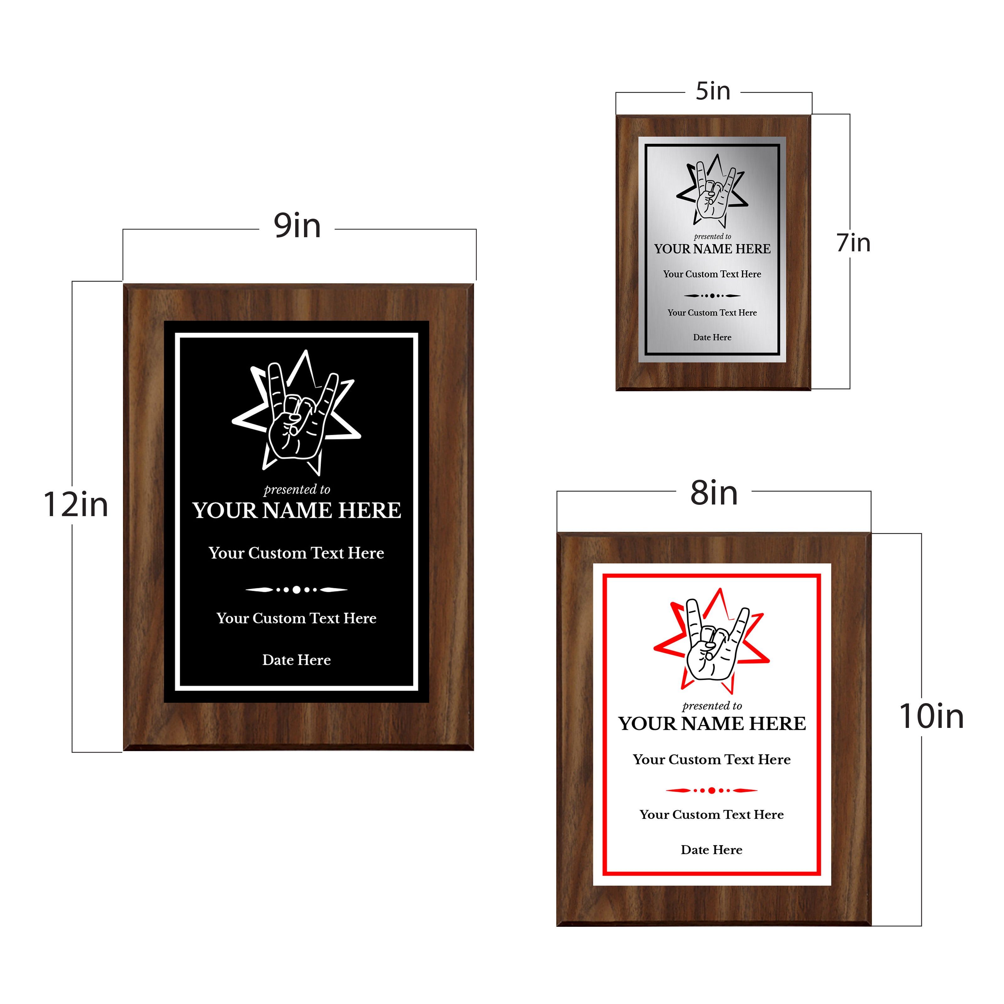 Rock and Roll Novelty Funny Customizable Award Plaque |Easel Mount Option | Funny Parody Achievement Personalizable Plaques