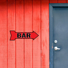 Arrow Shape Bar 12x4" Wall or Door Sign | Funny Home Decor | Shop Décor